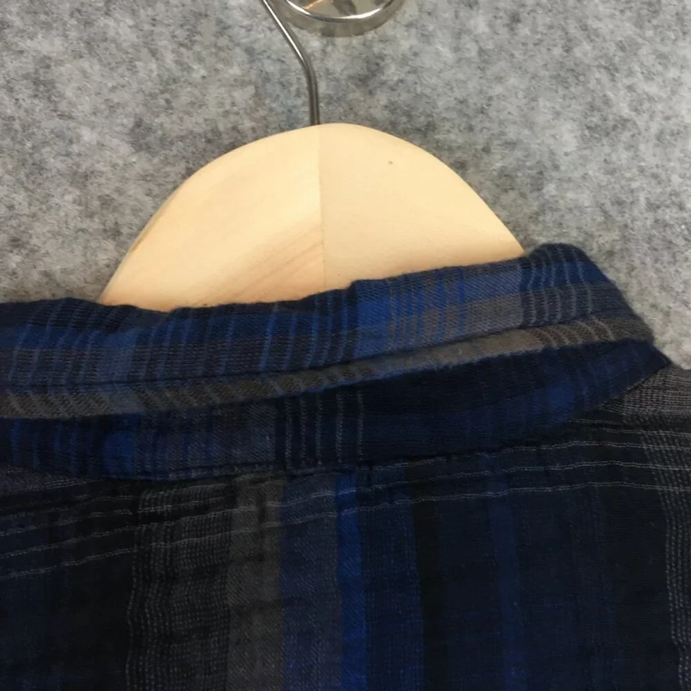 Urban Outfitters Standard Cloth Shirt S M XL Boyfriend Plaid Long Sleeve Blue